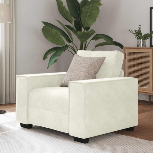 vidaXL Soffstol gräddvit 100x78x84 cm sammet