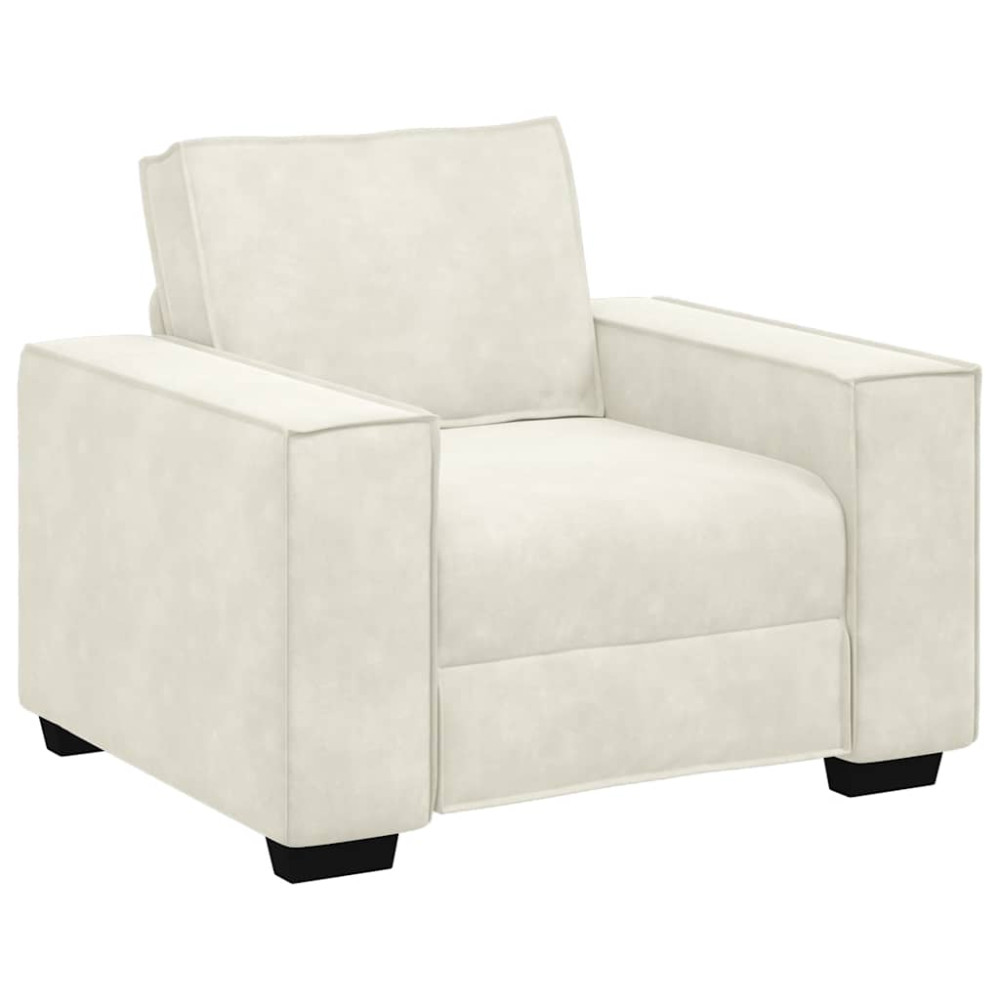Produktbild för Soffstol gräddvit 100x78x84 cm sammet