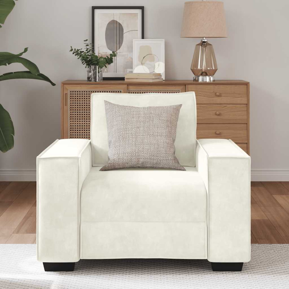 Produktbild för Soffstol gräddvit 100x78x84 cm sammet