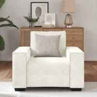 Produktbild för Soffstol gräddvit 100x78x84 cm sammet