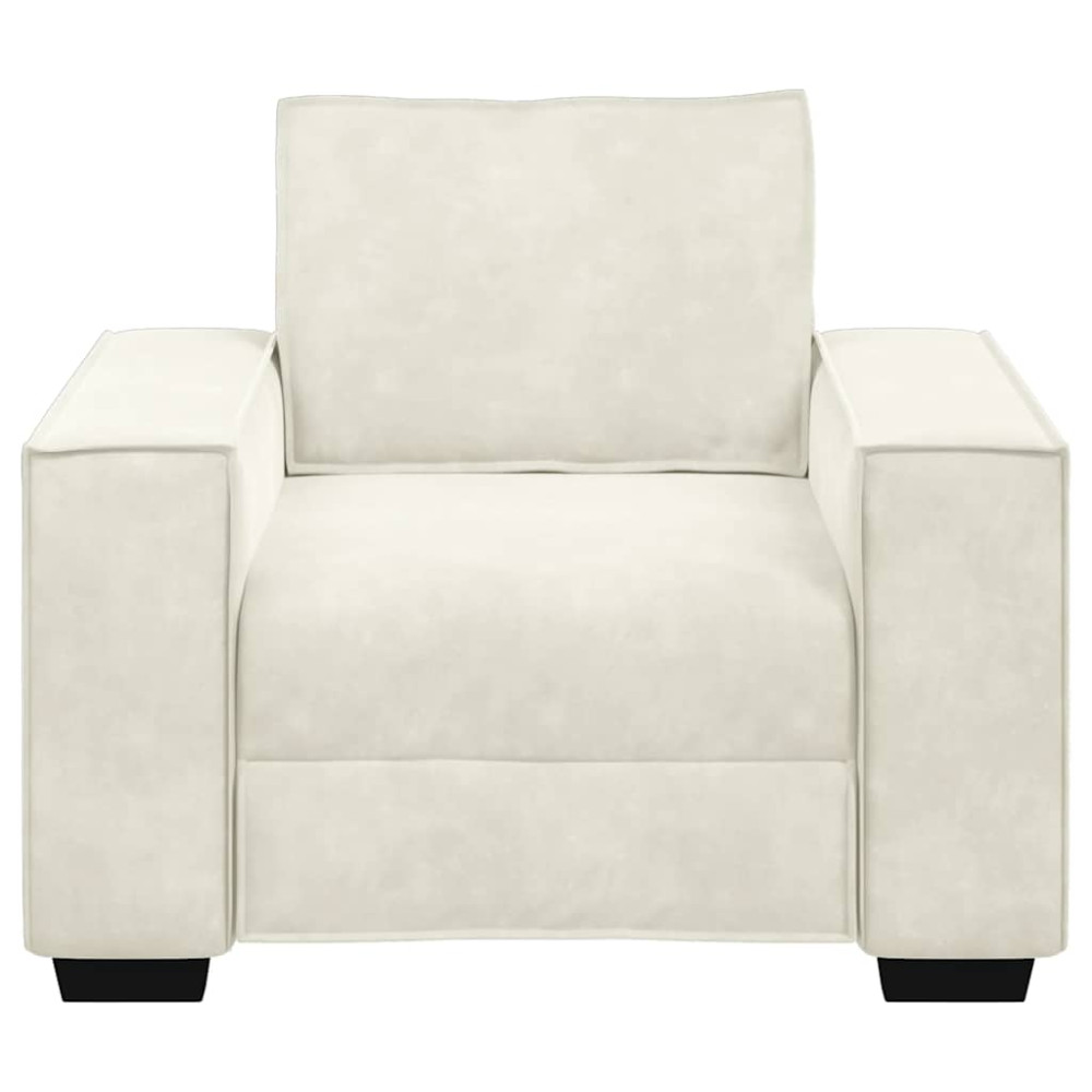 Produktbild för Soffstol gräddvit 100x78x84 cm sammet