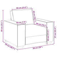 Produktbild för Soffstol gräddvit 100x78x84 cm sammet