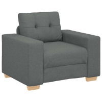 Produktbild för Fåtölj mörkgrå 100x78x80 cm tyg