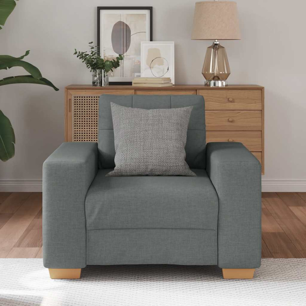 Produktbild för Fåtölj mörkgrå 100x78x80 cm tyg