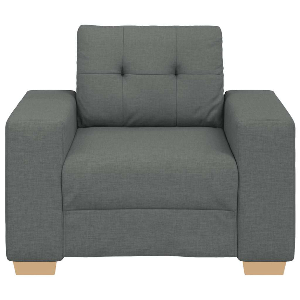 Produktbild för Fåtölj mörkgrå 100x78x80 cm tyg