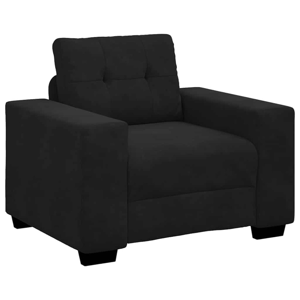 Produktbild för Soffstol svart 100x78x80 cm sammet
