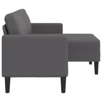 Produktbild för 2-sitssoffa med schäslong L-formad grå 125 cm konstläder