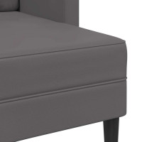 Produktbild för 2-sitssoffa med schäslong L-formad grå 125 cm konstläder