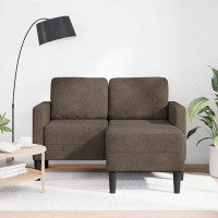 Produktbild för 2-sitssoffa med schäslong L-formad mörkgrå 125 cm konstläder