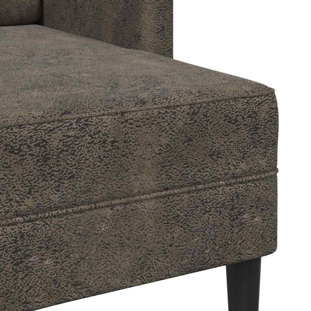 Produktbild för 2-sitssoffa med schäslong L-formad mörkgrå 125 cm konstläder