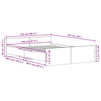Produktbild för Sängram utan madrass svart ek 120x190 cm konstruerad trä