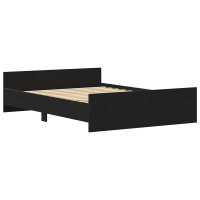 Produktbild för Sängram utan madrass svart ek 120x190 cm konstruerad trä