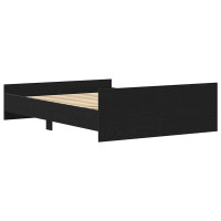 Produktbild för Sängram utan madrass svart ek 120x190 cm konstruerad trä