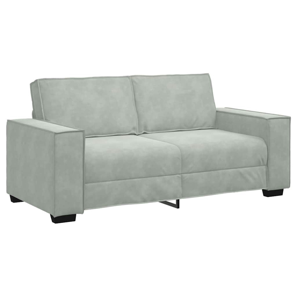 Produktbild för 2-sitssoffa ljusgrå 180x78x84 cm sammet