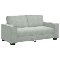Produktbild för 2-sitssoffa ljusgrå 180x78x84 cm sammet
