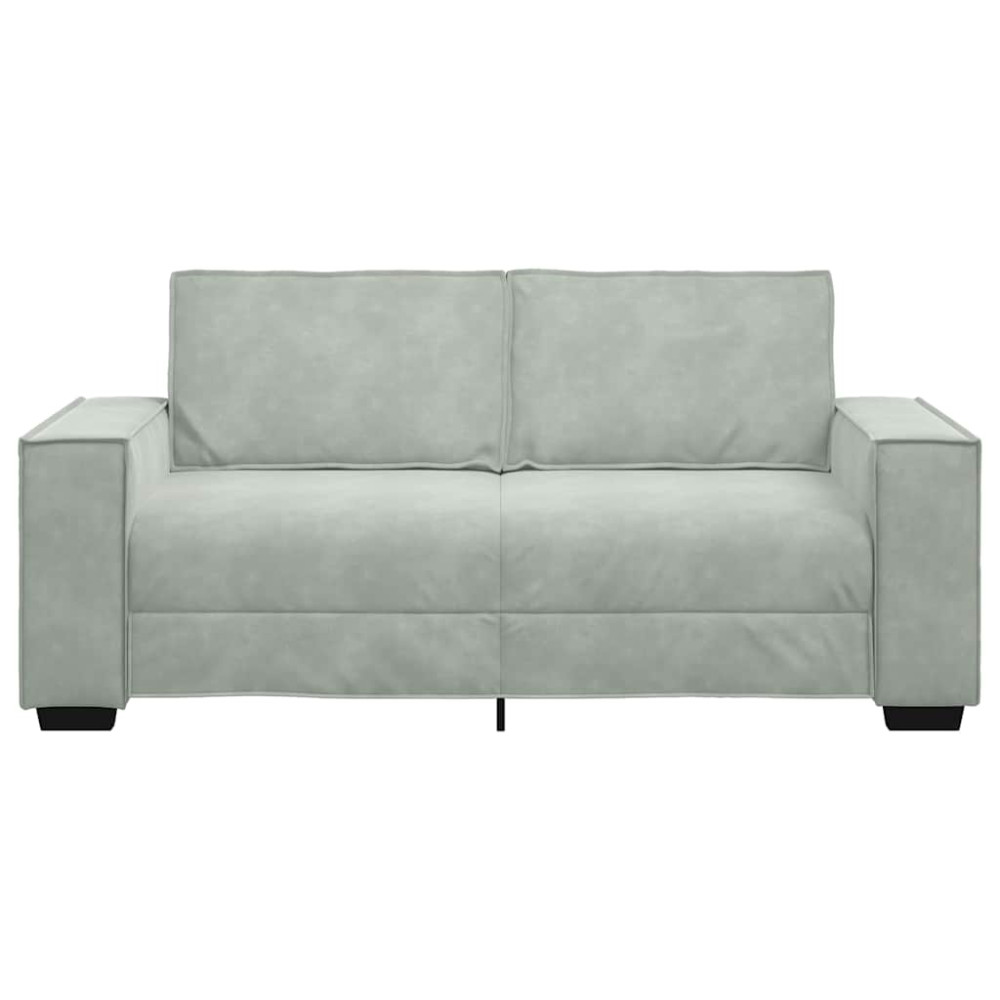 Produktbild för 2-sitssoffa ljusgrå 180x78x84 cm sammet