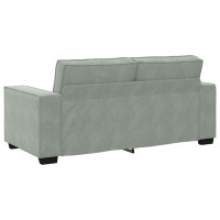 Produktbild för 2-sitssoffa ljusgrå 180x78x84 cm sammet