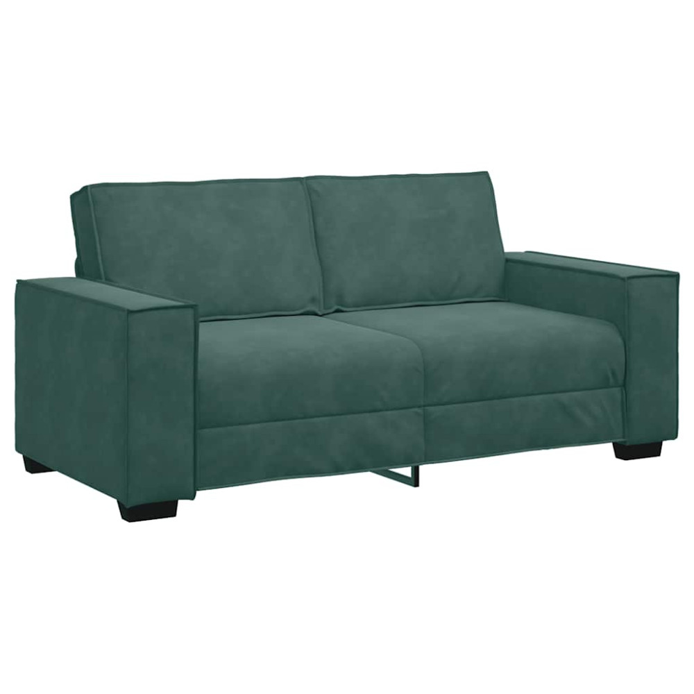 Produktbild för Soffa 2-sits mörkgrön 180x78x84 cm sammet