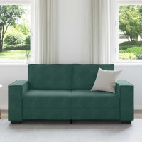 Produktbild för Soffa 2-sits mörkgrön 180x78x84 cm sammet