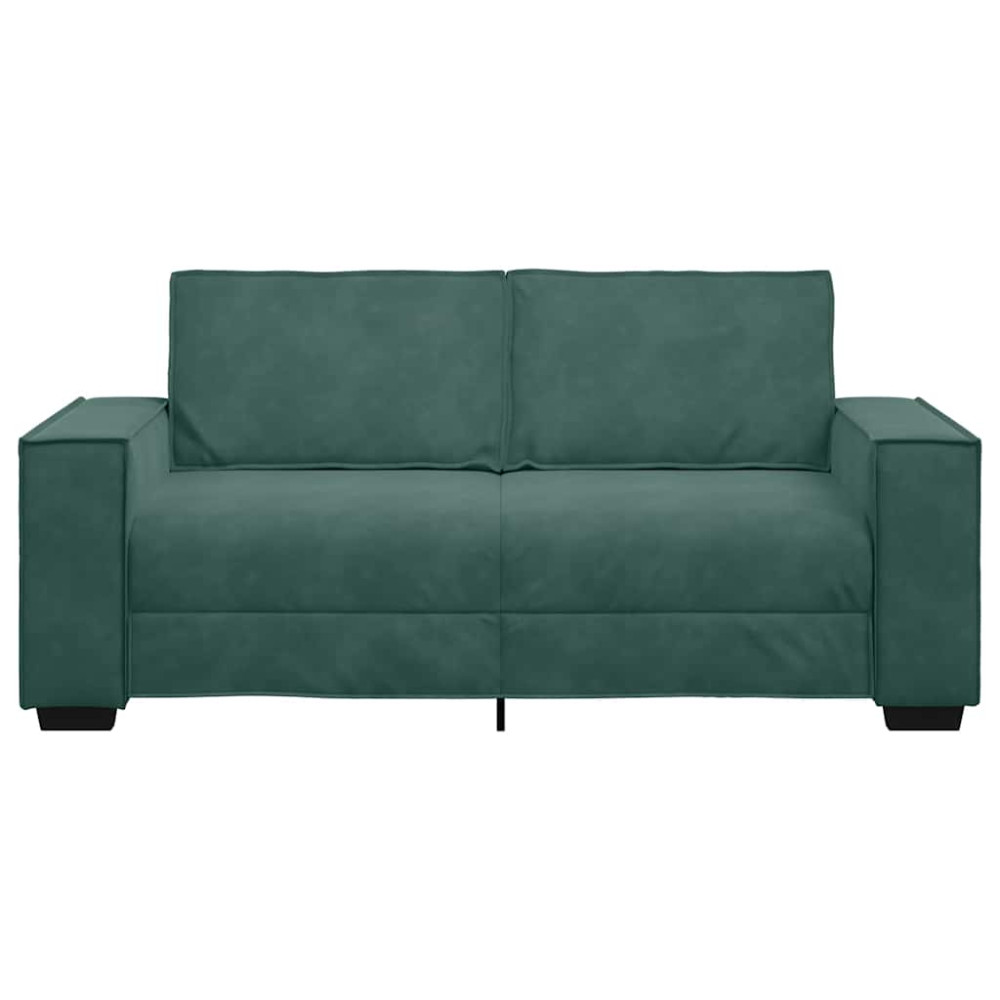 Produktbild för Soffa 2-sits mörkgrön 180x78x84 cm sammet