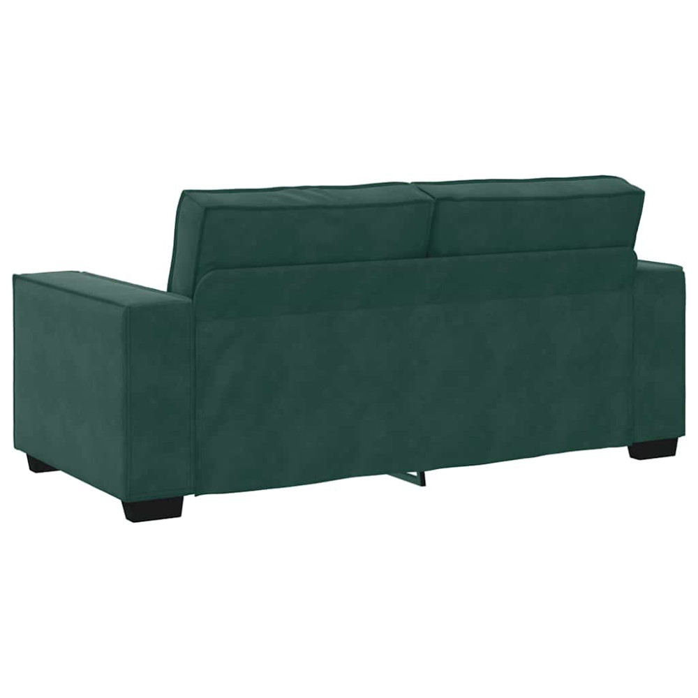 Produktbild för Soffa 2-sits mörkgrön 180x78x84 cm sammet