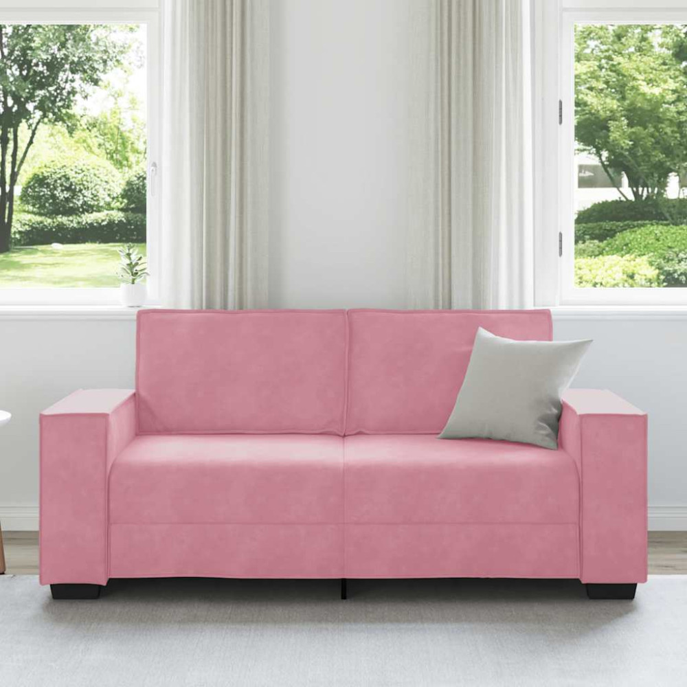 Produktbild för Soffa 2-sits rosa 180x78x84 cm sammet