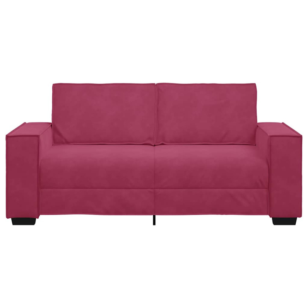 Produktbild för 2-sitssoffa vinröd 180x78x84 cm sammet