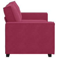 Produktbild för 2-sitssoffa vinröd 180x78x84 cm sammet