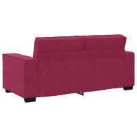 Produktbild för 2-sitssoffa vinröd 180x78x84 cm sammet
