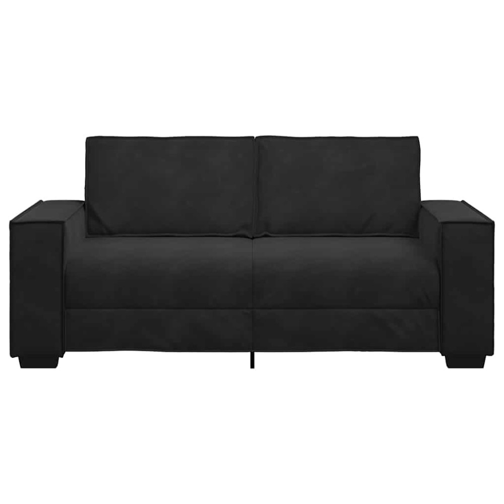 Produktbild för Soffa 2-sits svart 180x78x84 cm sammet