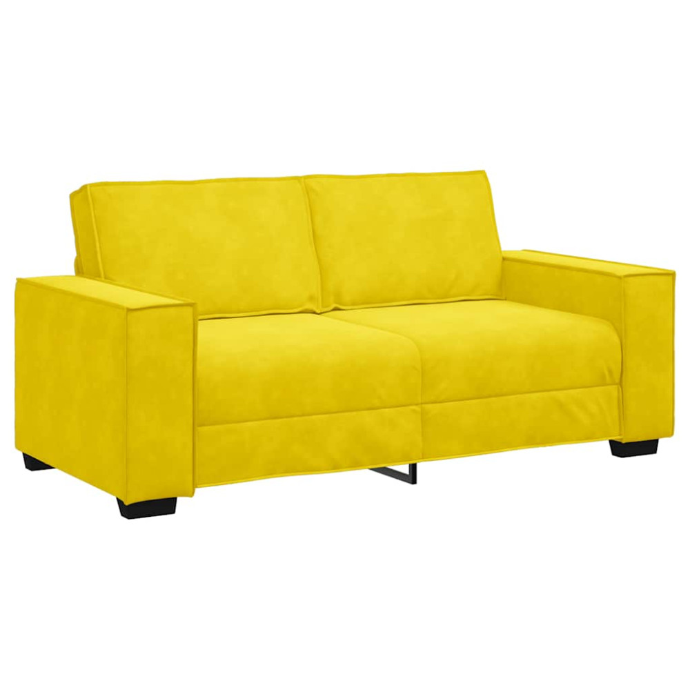 Produktbild för 2-sitssoffa gul 180x78x84 cm sammet