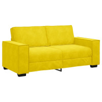 Produktbild för 2-sitssoffa gul 180x78x84 cm sammet