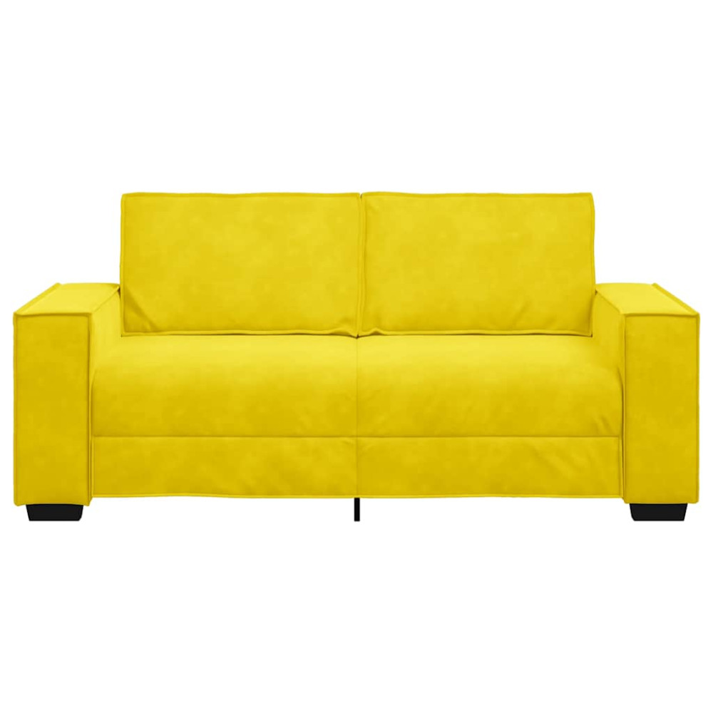 Produktbild för 2-sitssoffa gul 180x78x84 cm sammet