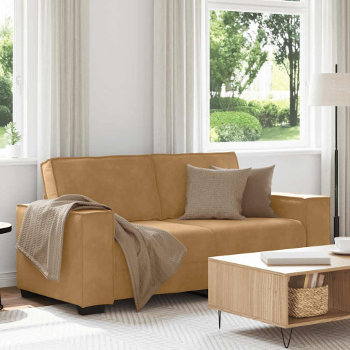 vidaXL Soffa 2-sits brun 180x78x84 cm sammet