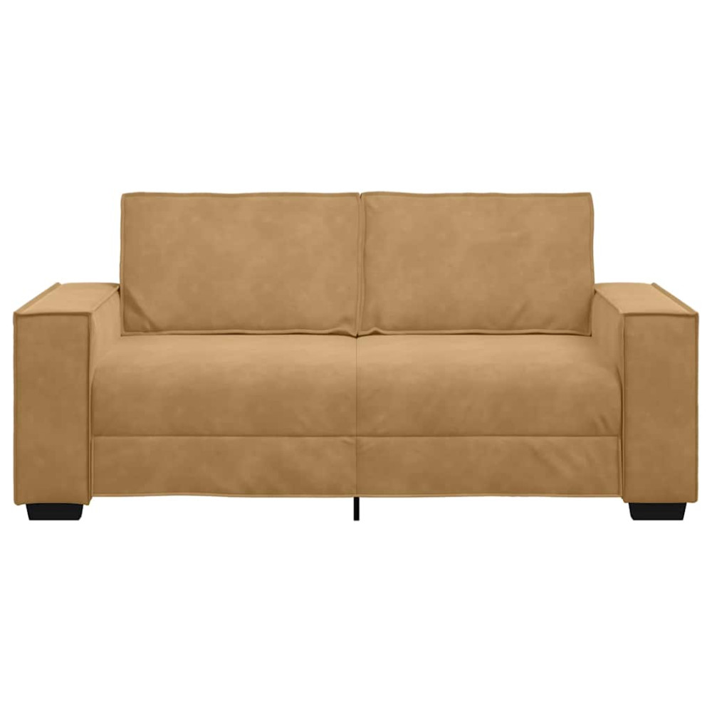 Produktbild för Soffa 2-sits brun 180x78x84 cm sammet