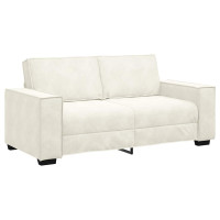Produktbild för Soffa 2-sits gräddvit 180x78x84 cm sammet