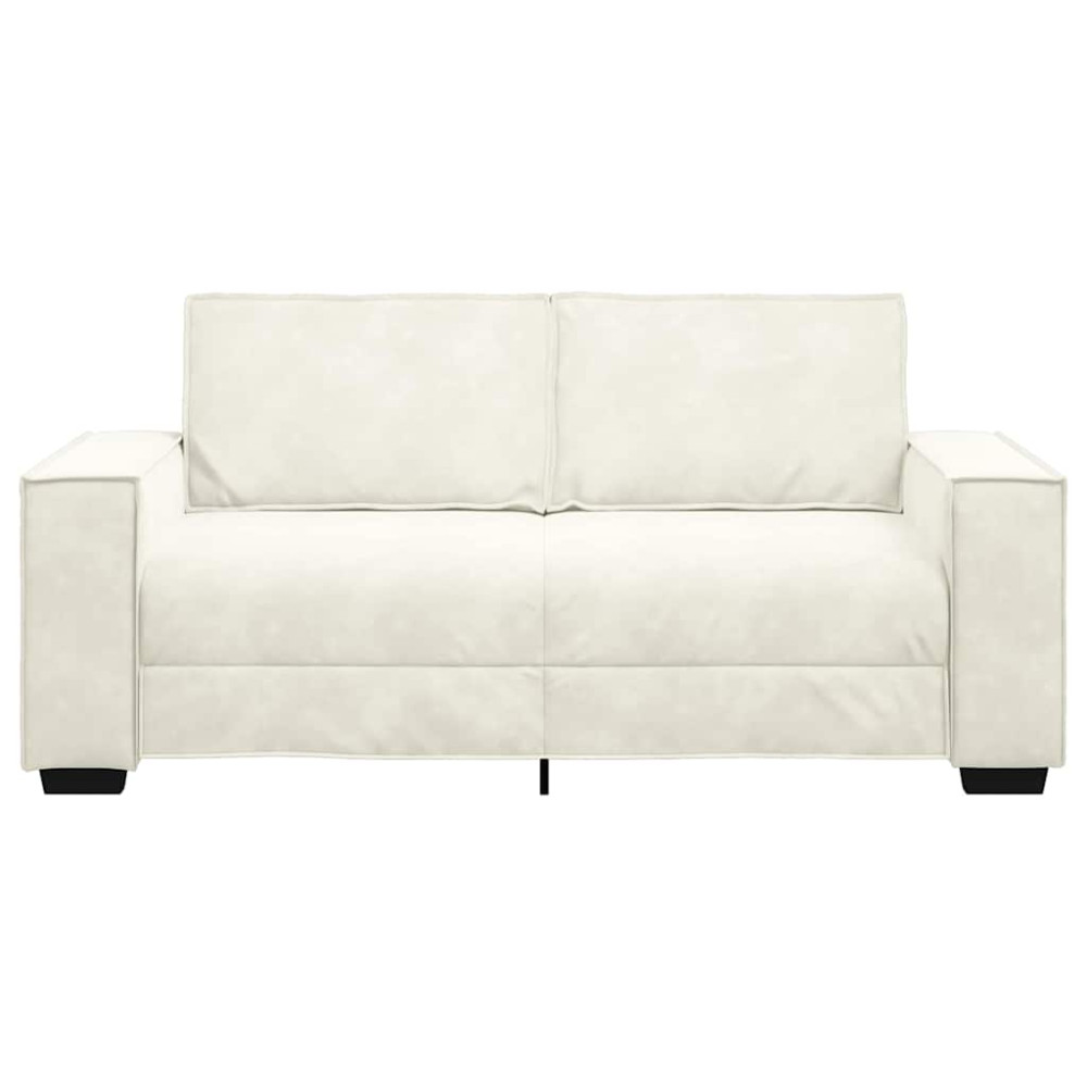 Produktbild för Soffa 2-sits gräddvit 180x78x84 cm sammet