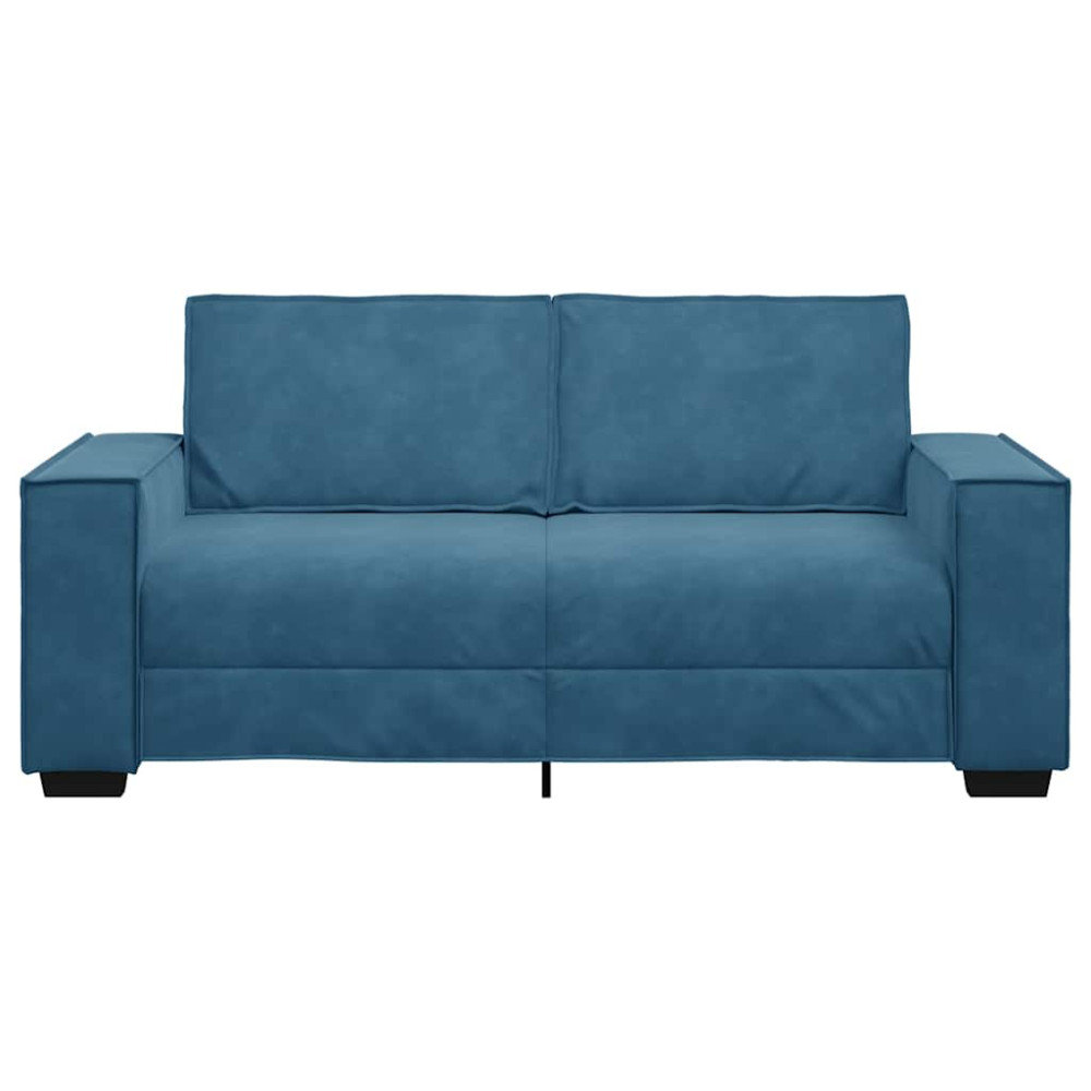 Produktbild för 2-sitssoffa blå 180x78x84 cm sammet
