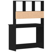 Produktbild för Skrivbord med hyllor svart ek 102x45x148 cm konstruerat trä
