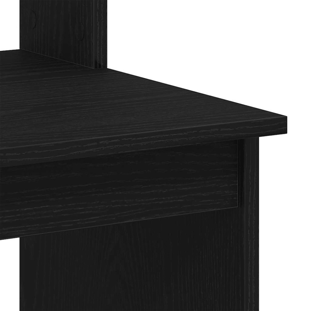Produktbild för Skrivbord med hyllor svart ek 102x45x148 cm konstruerat trä