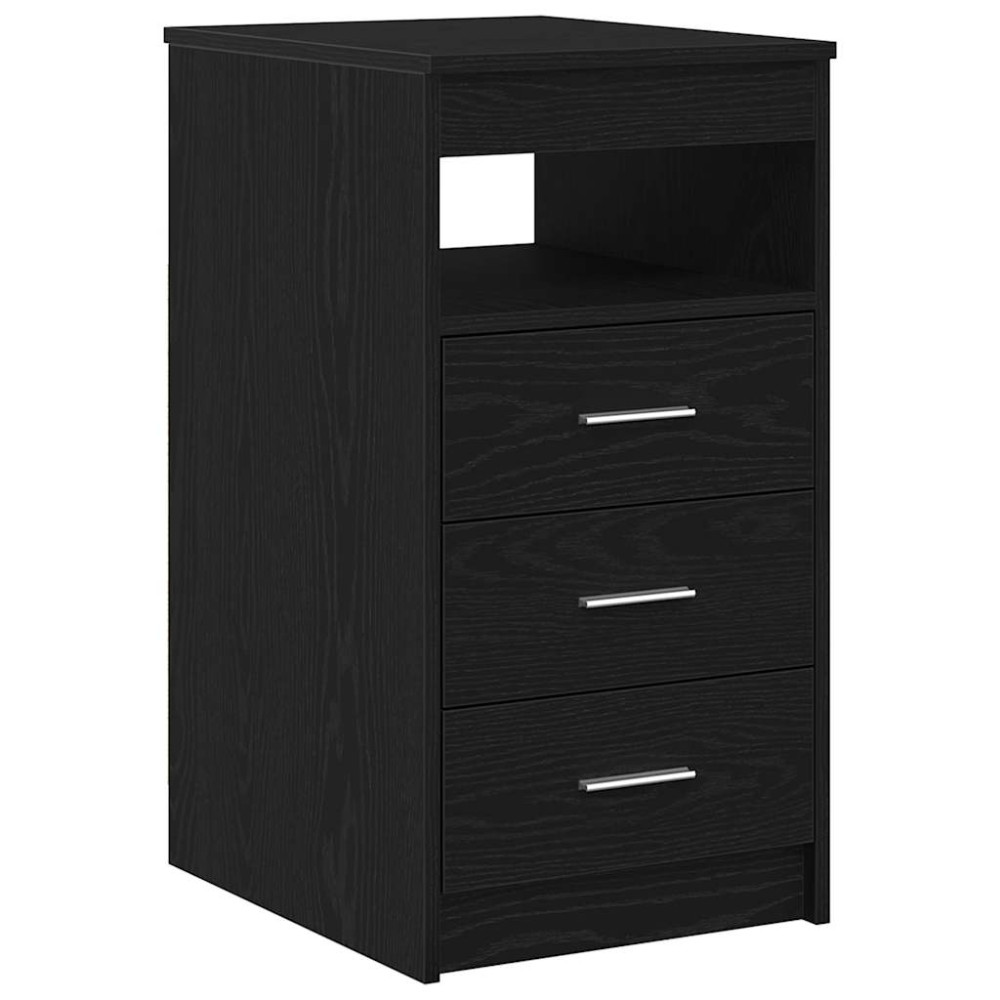 Produktbild för Byrå svart ek 40x50x76 cm konstruerat trä