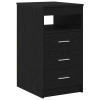 Produktbild för Byrå svart ek 40x50x76 cm konstruerat trä