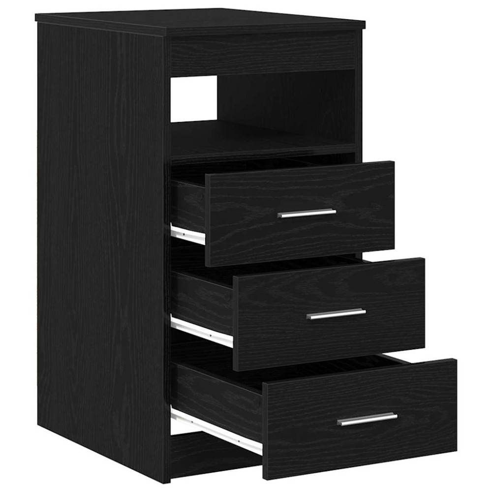 Produktbild för Byrå svart ek 40x50x76 cm konstruerat trä