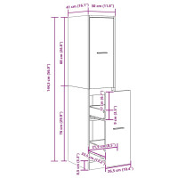 Produktbild för Apoteksskåp svart ek 30x41x144,5 cm konstruerat trä