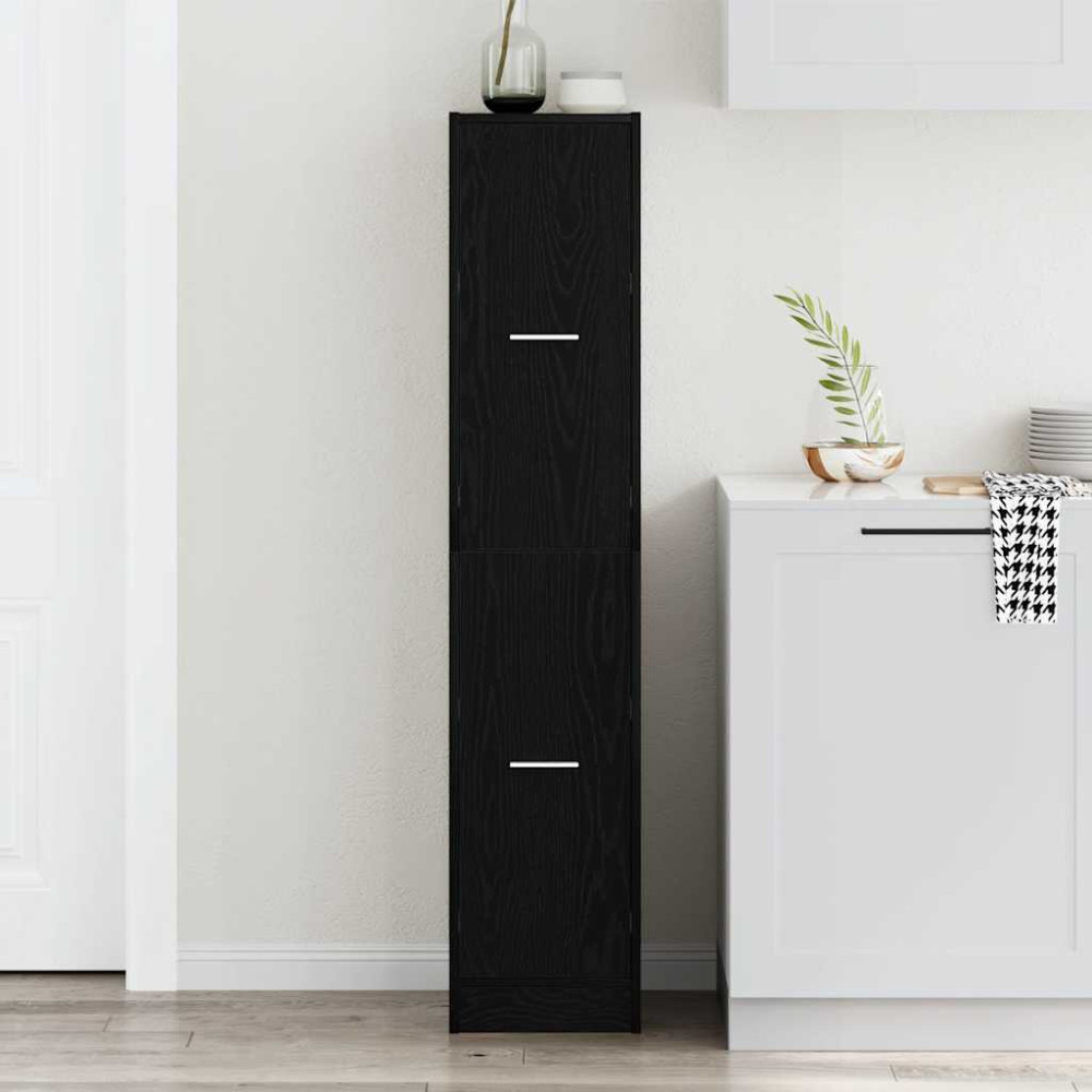 Produktbild för Apoteksskåp svart ek 30x41x144,5 cm konstruerat trä