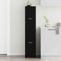 Produktbild för Apoteksskåp svart ek 30x41x144,5 cm konstruerat trä
