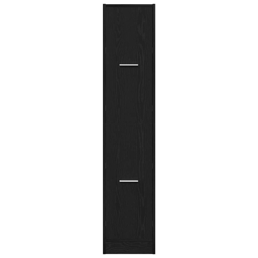 Produktbild för Apoteksskåp svart ek 30x41x144,5 cm konstruerat trä