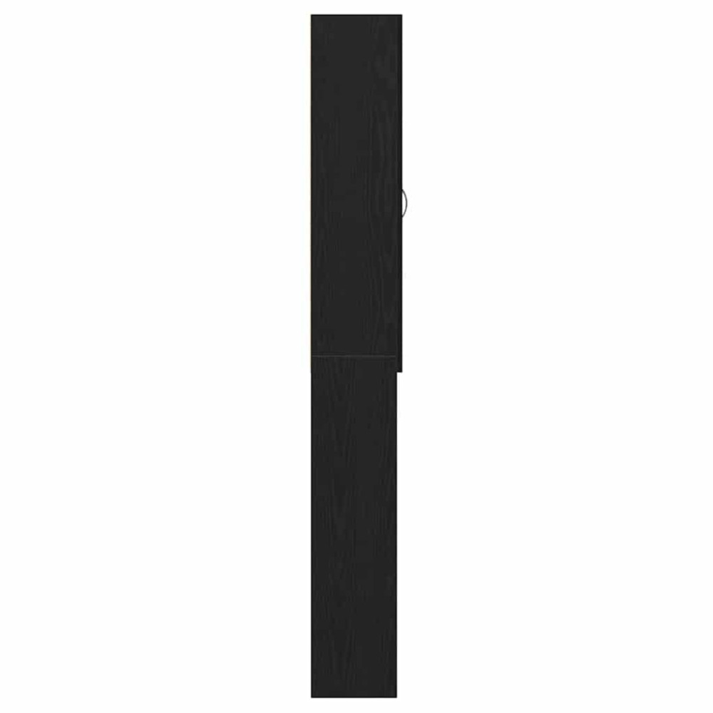 Produktbild för Tvättmaskinsskåp svart ek 64x25,5x190 cm