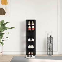 Produktbild för Skoskåp svart ek 25x27x102 cm konstruerat trä