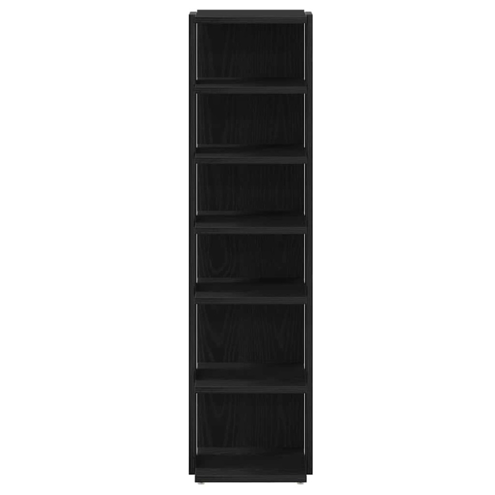 Produktbild för Skoskåp svart ek 25x27x102 cm konstruerat trä